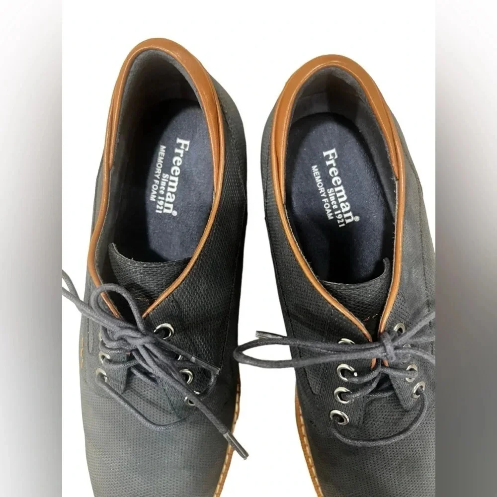 Size 9 w excellent condition freeman oxford blue shoes​ - Picture 2 of 5